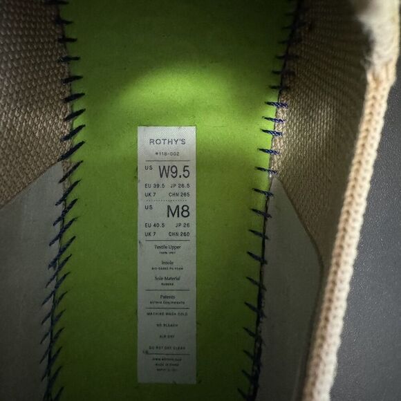 Rothys The Original Slip On City Sneakers Rothy’s Sand Shoes Women 9.5 Comfort - Picture 9 of 11